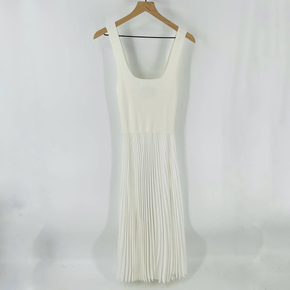 Theory White Pleated Mini Dress - Picture 1 of 8